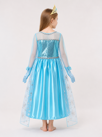 Snow Queen Costume for Halloween and Cosplay back view