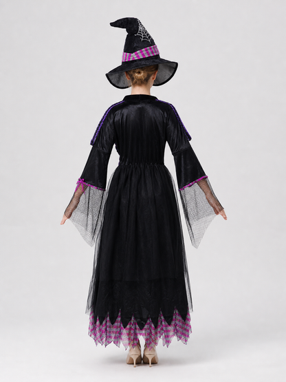 Witch Costume with Dress and Pointed Hat