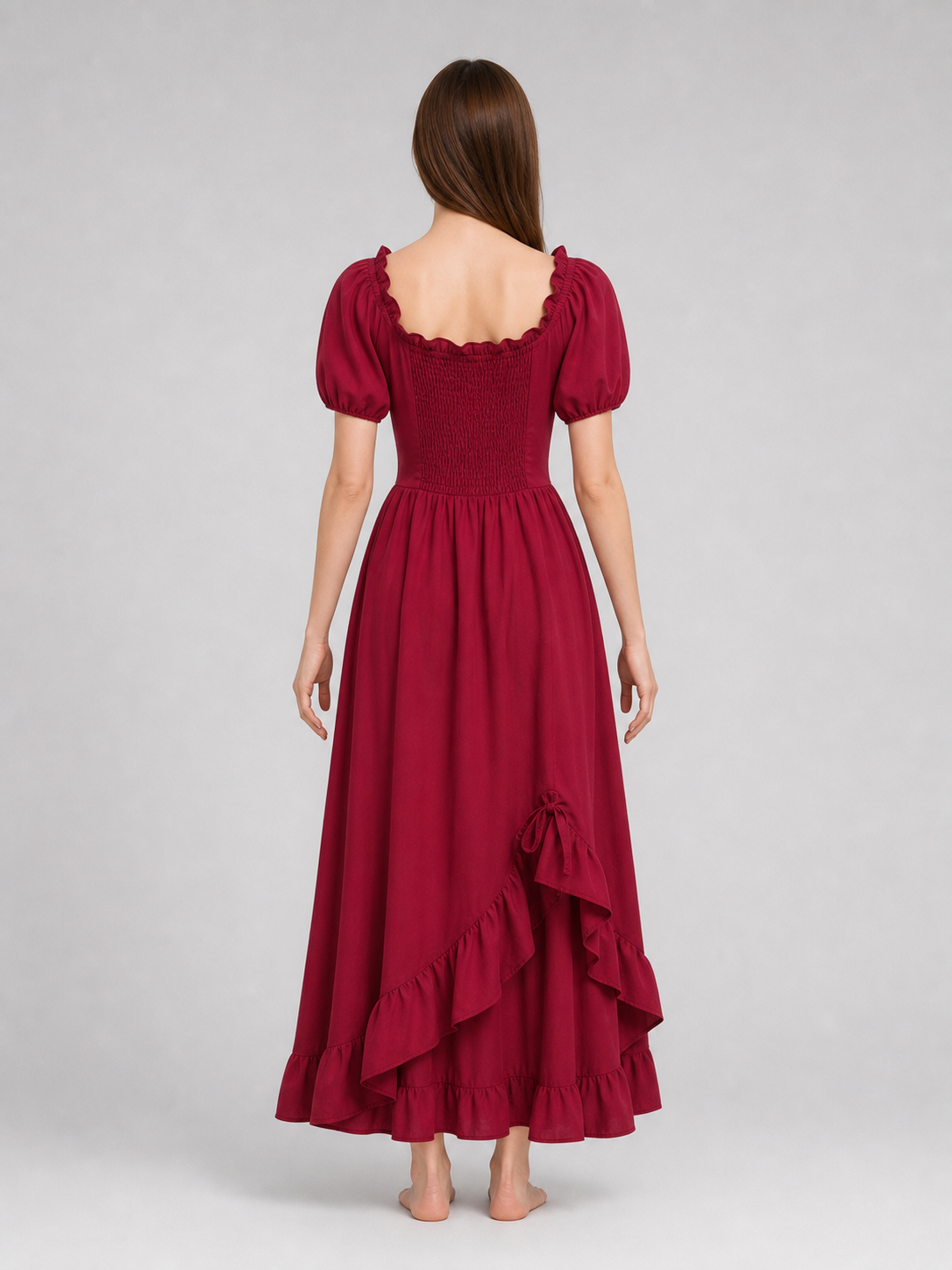 Vintage-Style Corset-Bodice Maxi Dress