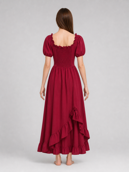 Vintage-Style Corset-Bodice Maxi Dress