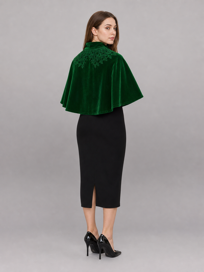 Green Costume Cloak with Collar