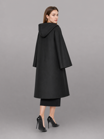 Black hooded carnival cloak for costumes