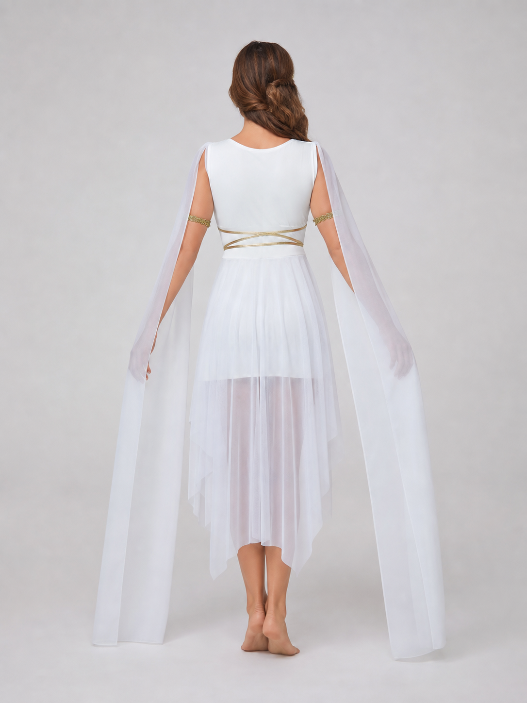 Cleopatra Costume Dress with Cape and Gold Details