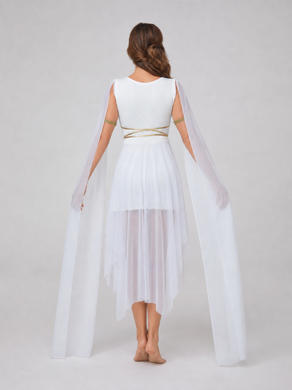 Cleopatra Costume Dress with Cape and Gold Details