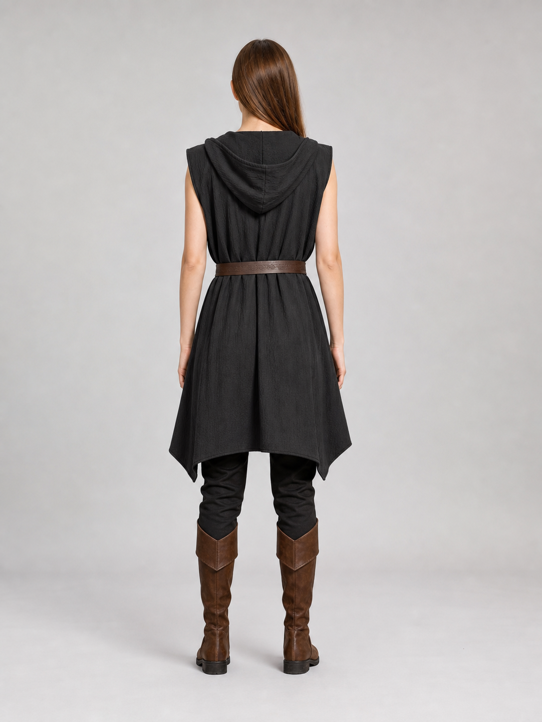 Medieval Cotton-Linen Hooded Tunic