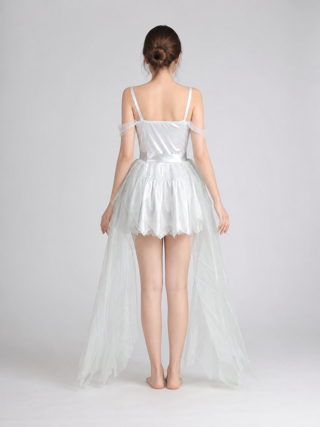 Retro Costume: Dress, Headpiece, and Tulle Train
