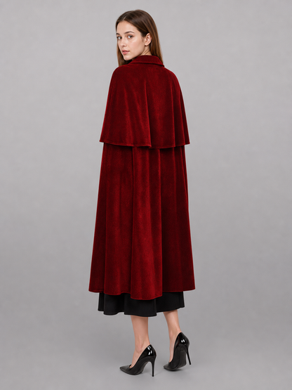 Long Burgundy Vampire Costume Cape