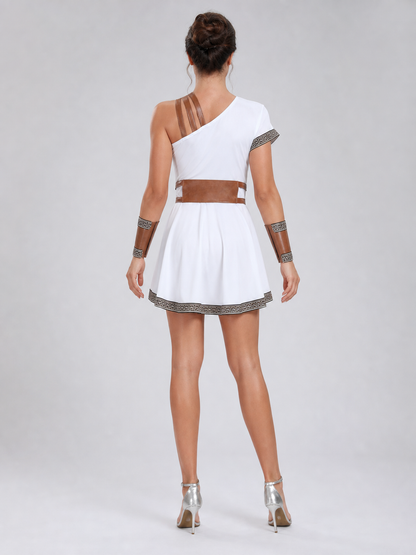 Historical Costume Dress with an Asymmetrical Shoulder