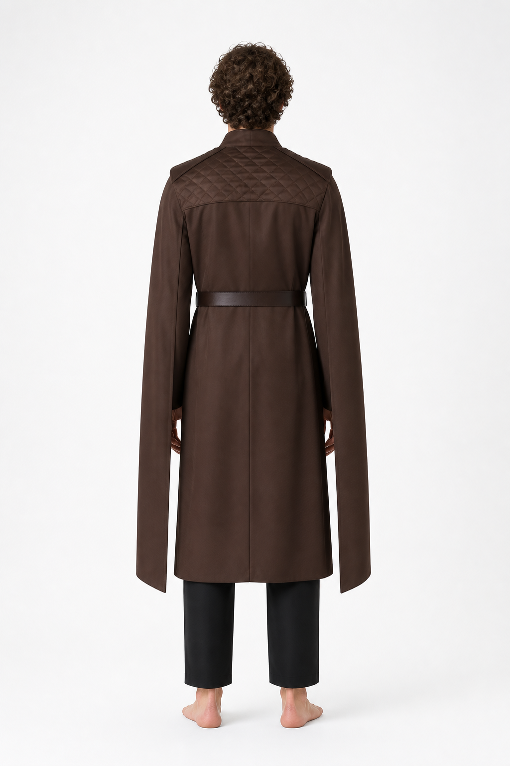 Count Dooku Cosplay Costume with Cloak and Belt back view
