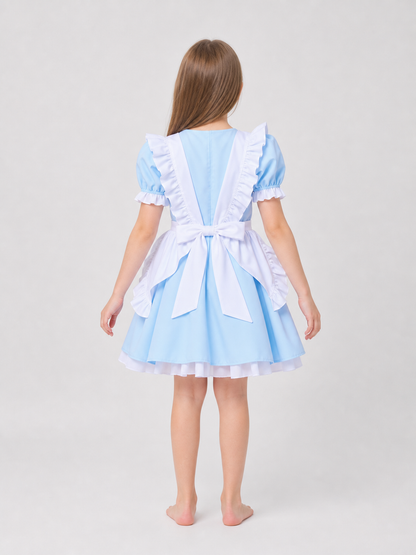 Maid-Style Dress with Apron and Headpiece