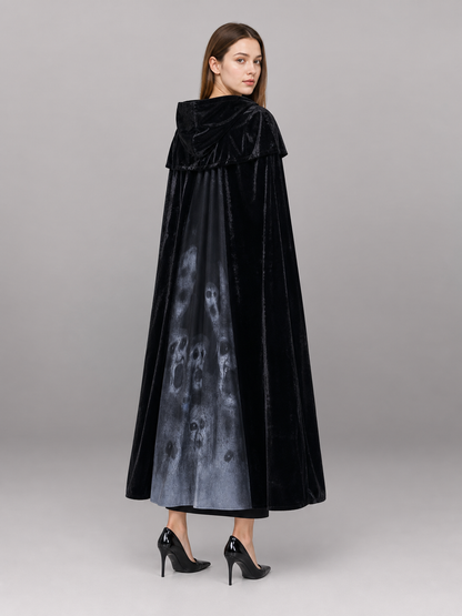 Black hooded costume cloak for cosplay