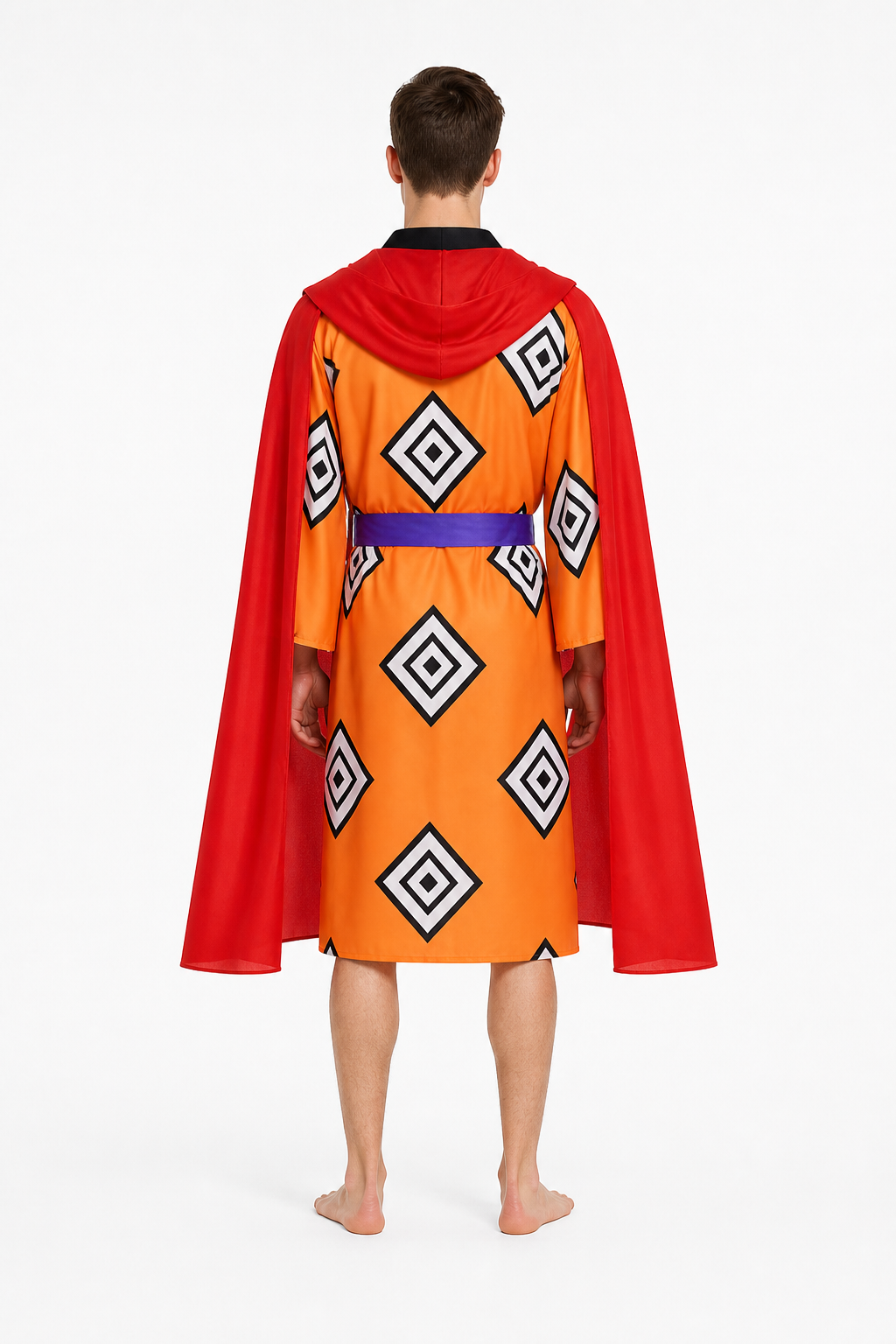 One Piece Cosplay Costume with Cape and Belt back view