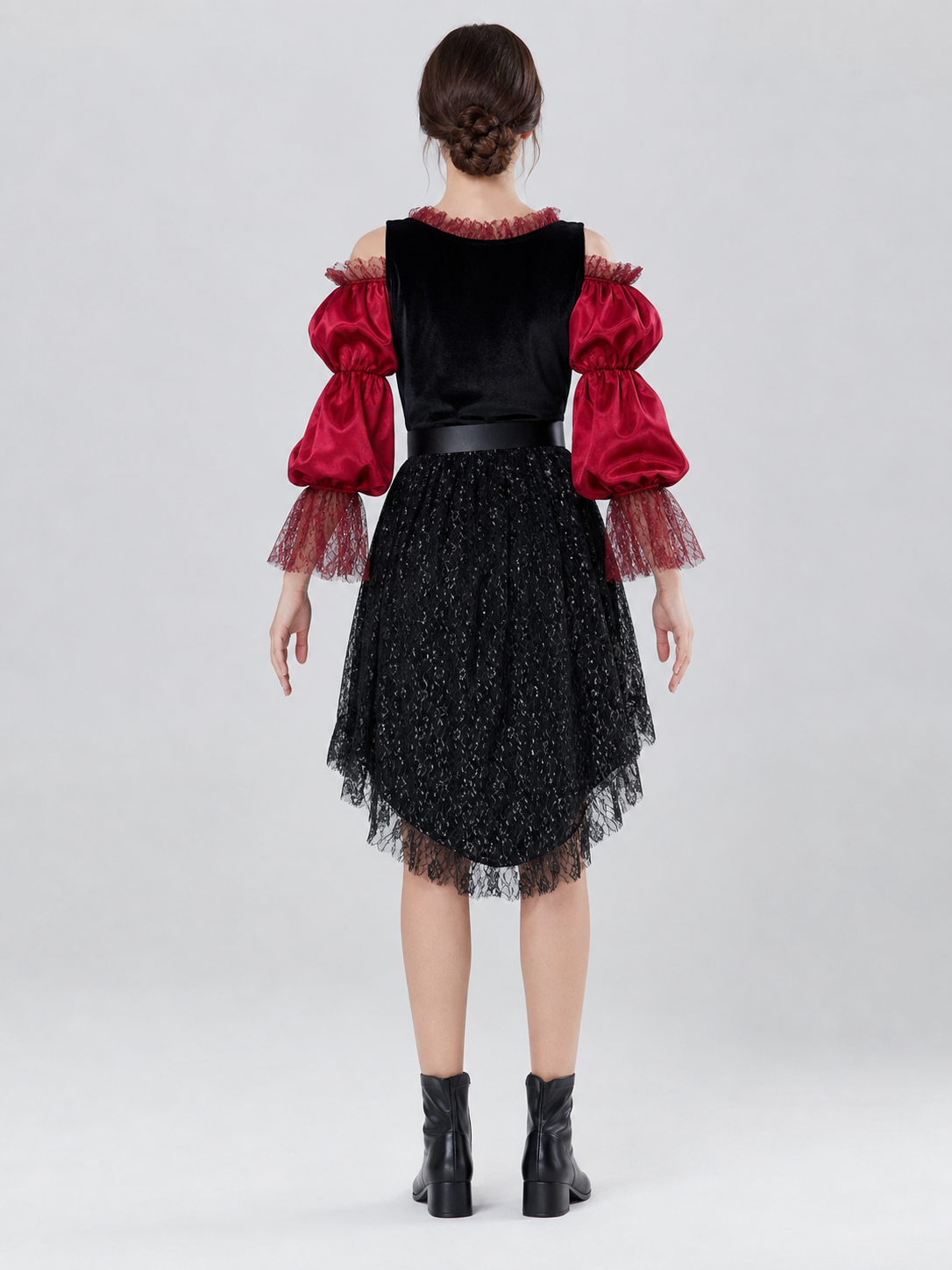 Halloween Pirate Costume: Dress, Belt, Accessories back view