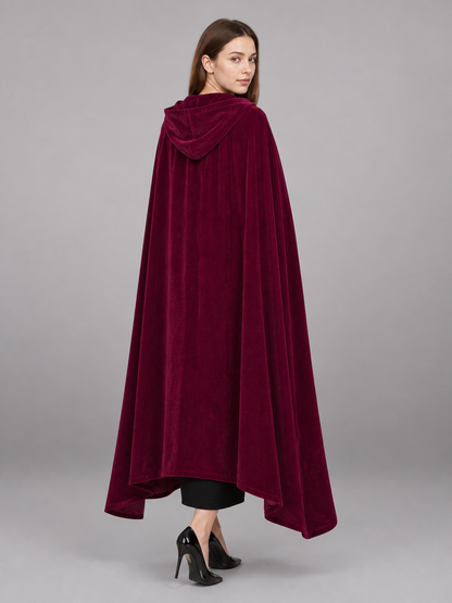 Burgundy Hooded Carnival Cloak for Cosplay
