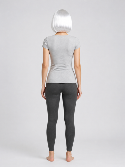 Silver Carnival Wig, Short Bob with Bangs back view