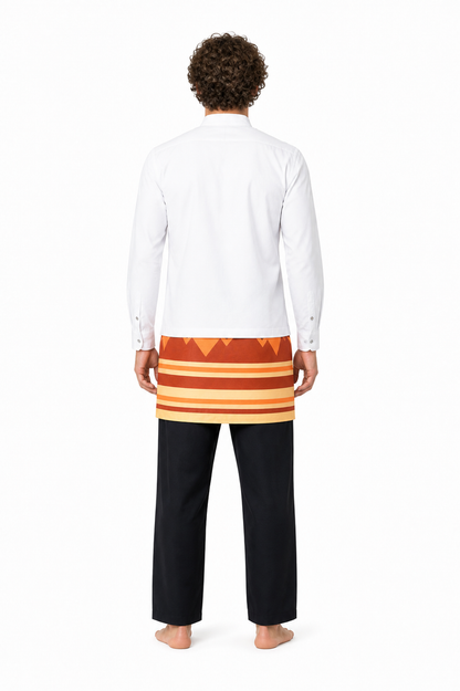 Camilo Striped Carnival Costume with High Collar back view
