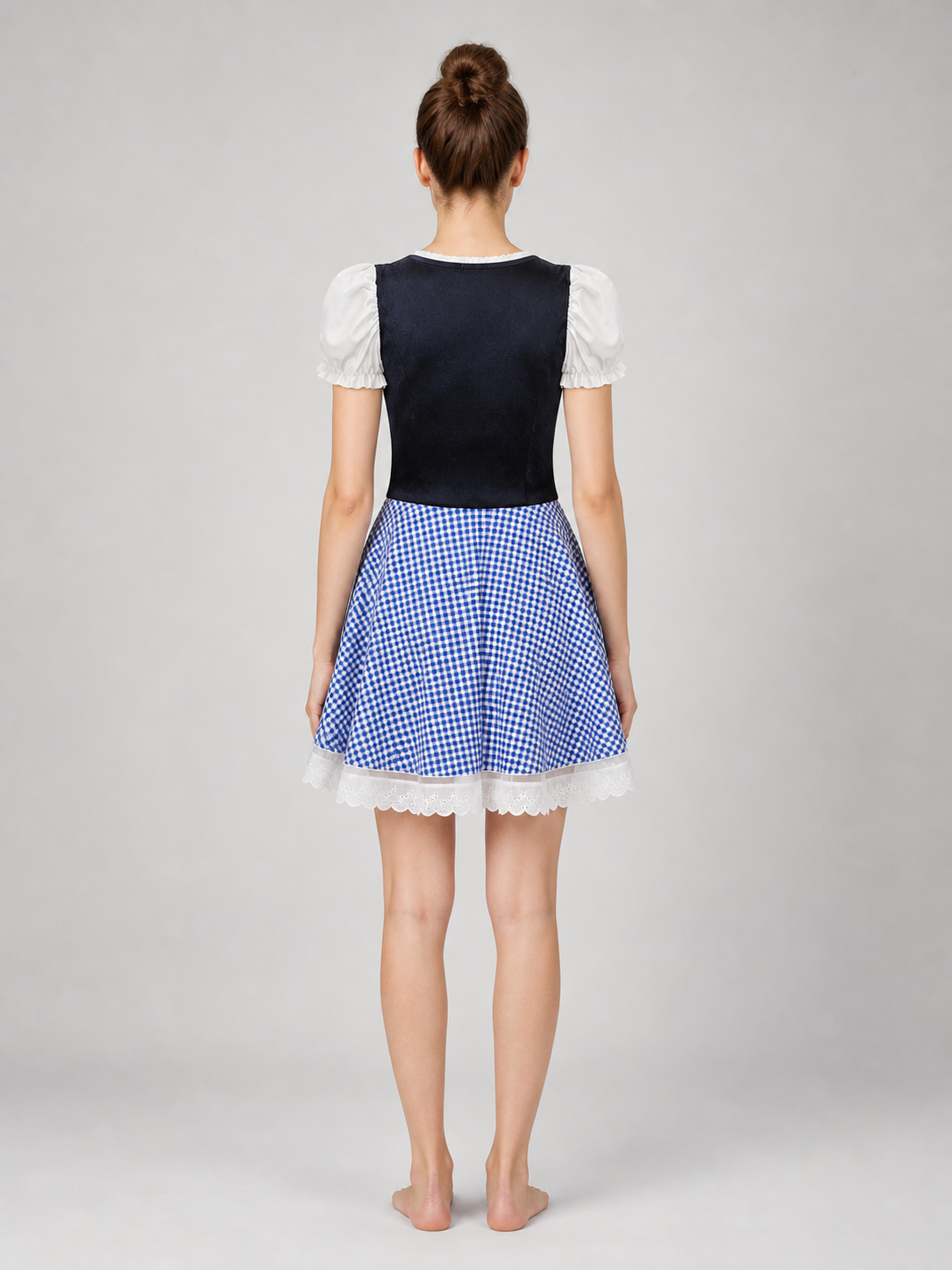 Plaid Dirndl-Style Dress for Celebrations