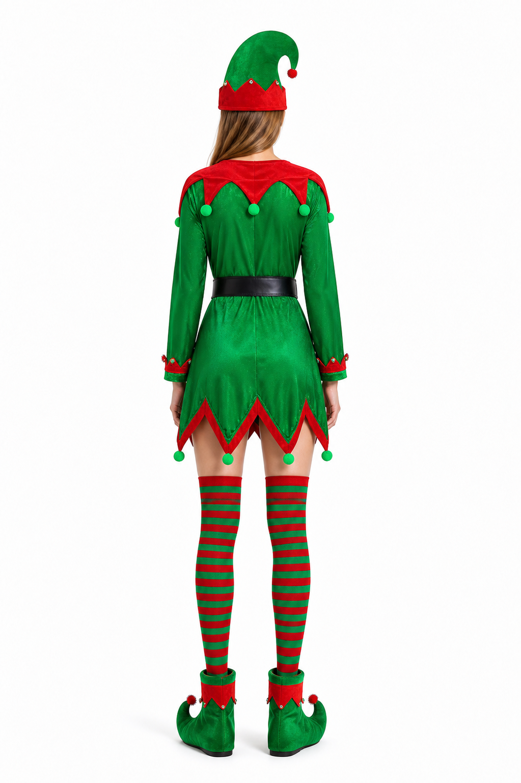Christmas Character Costume with Dress and Accessories back view