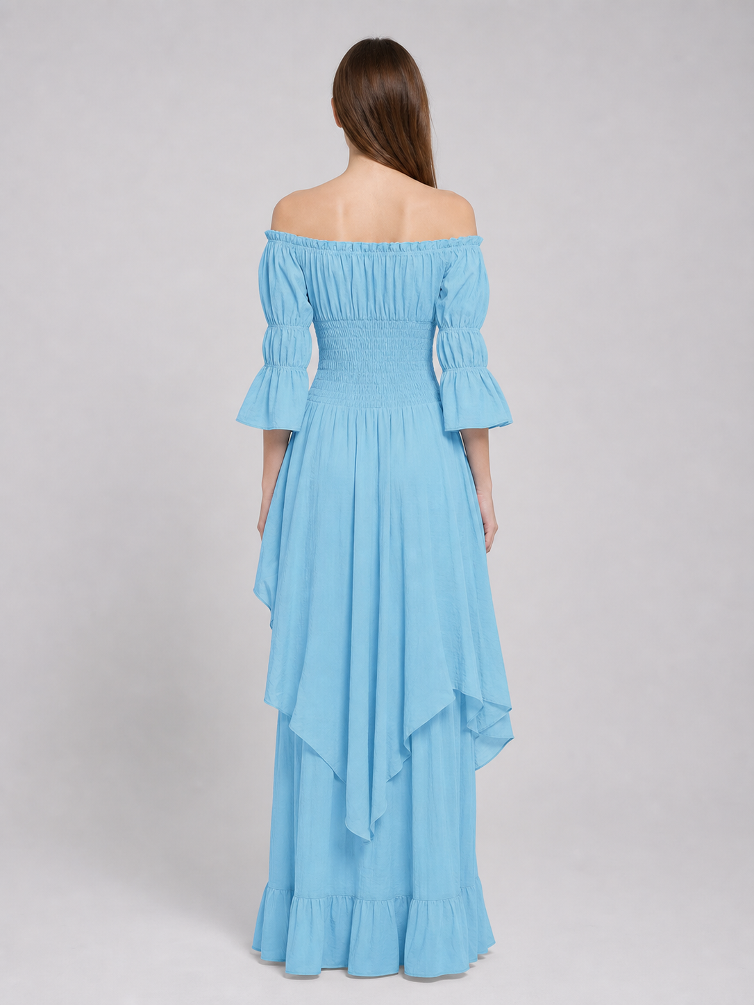 Off-the-Shoulder Dress with Long Sleeves