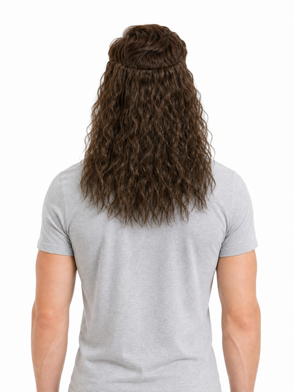 Long brown carnival beard with mustache