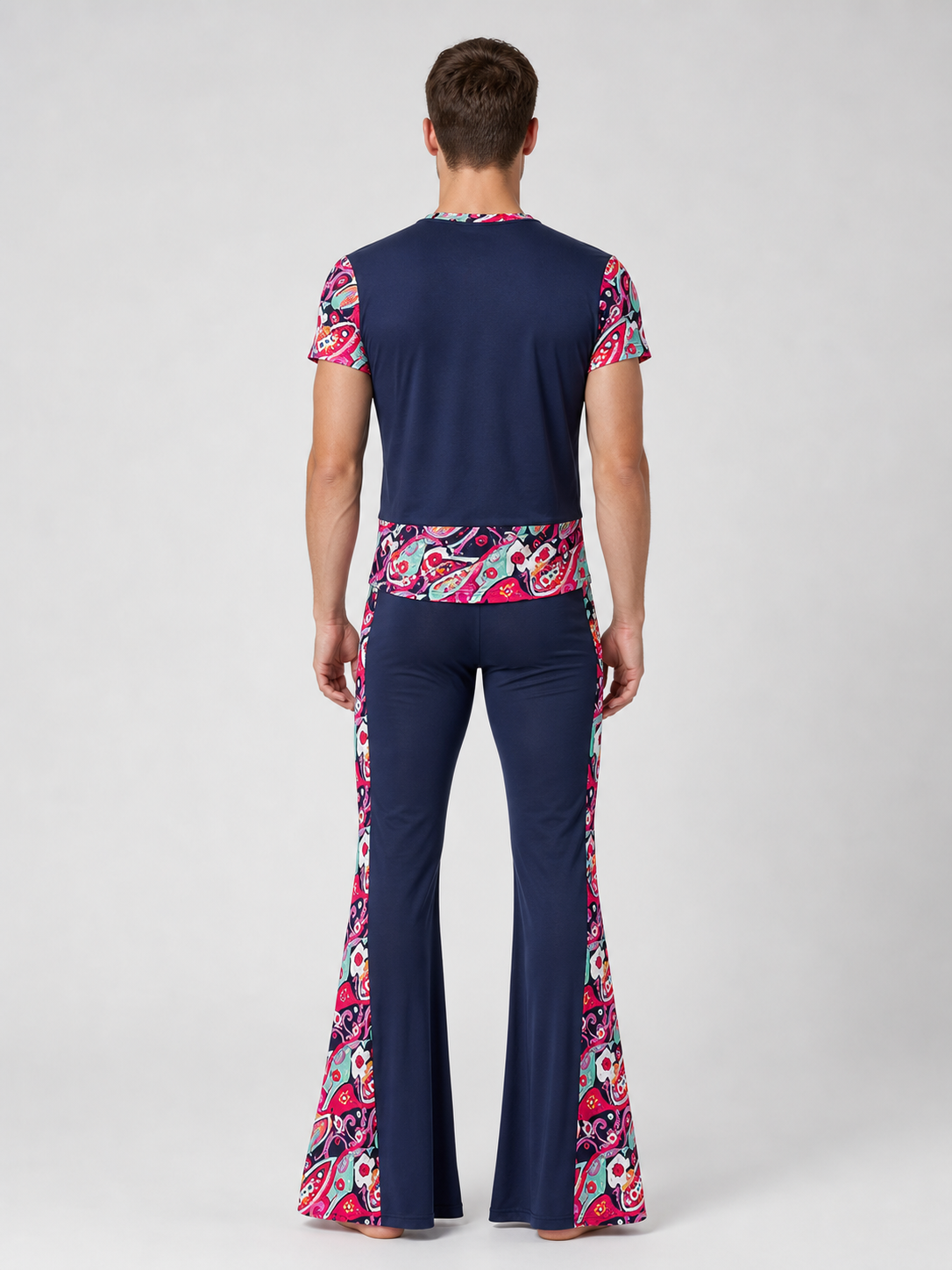 70s-Style Retro Costume with Shirt, Vest, and Pants