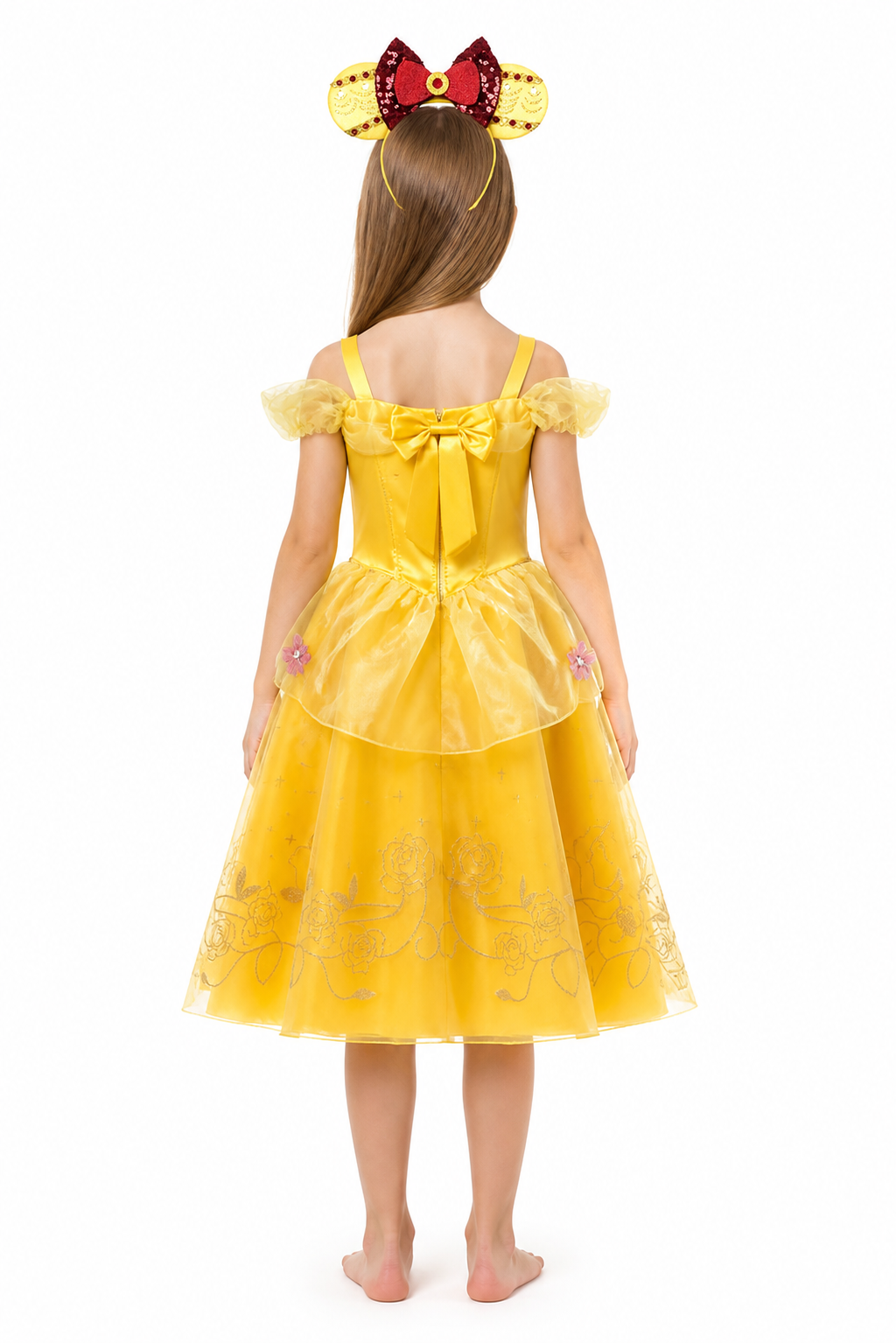 Belle Dress with Bow and Embroidery for Celebrations back view