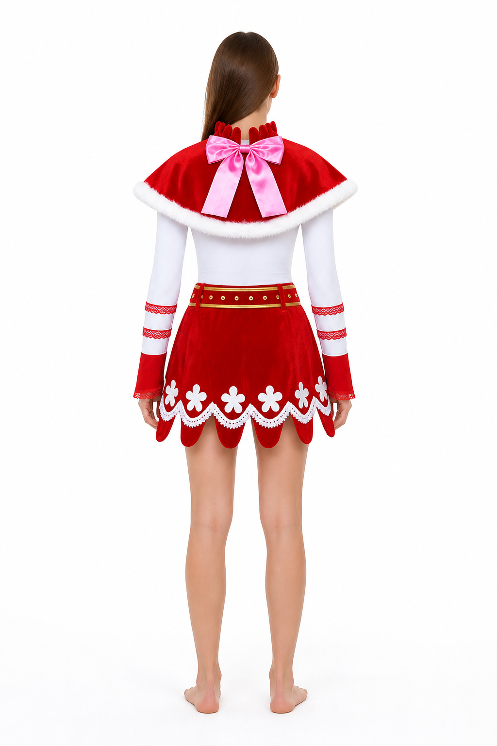Perona One Piece Cosplay Costume with Cape back view