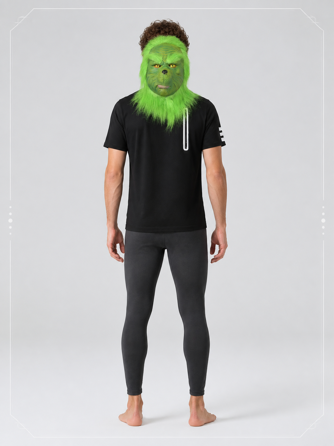 Green Halloween and Cosplay Carnival Mask back view