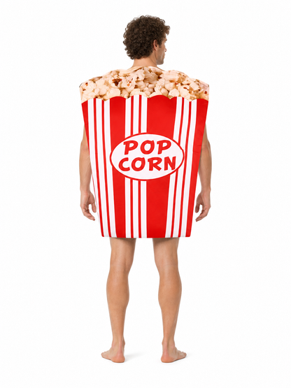 Popcorn Costume with 3D Top, Red and White back view