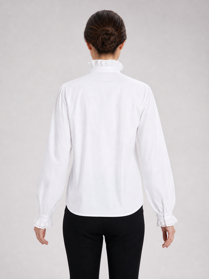 Cosplay Shirt with Jabot and High Collar