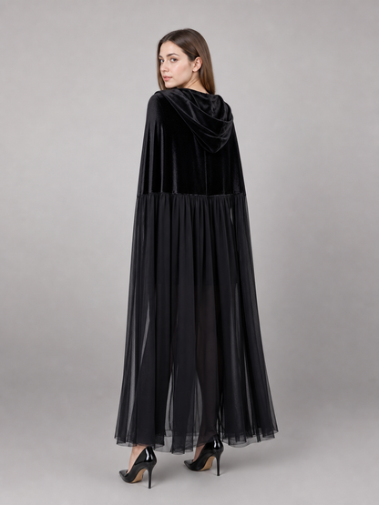 Black hooded costume cape for cosplay