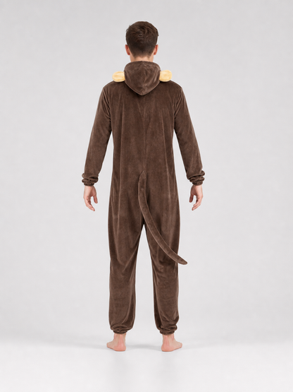 Adult Monkey Kigurumi Costume with Hood