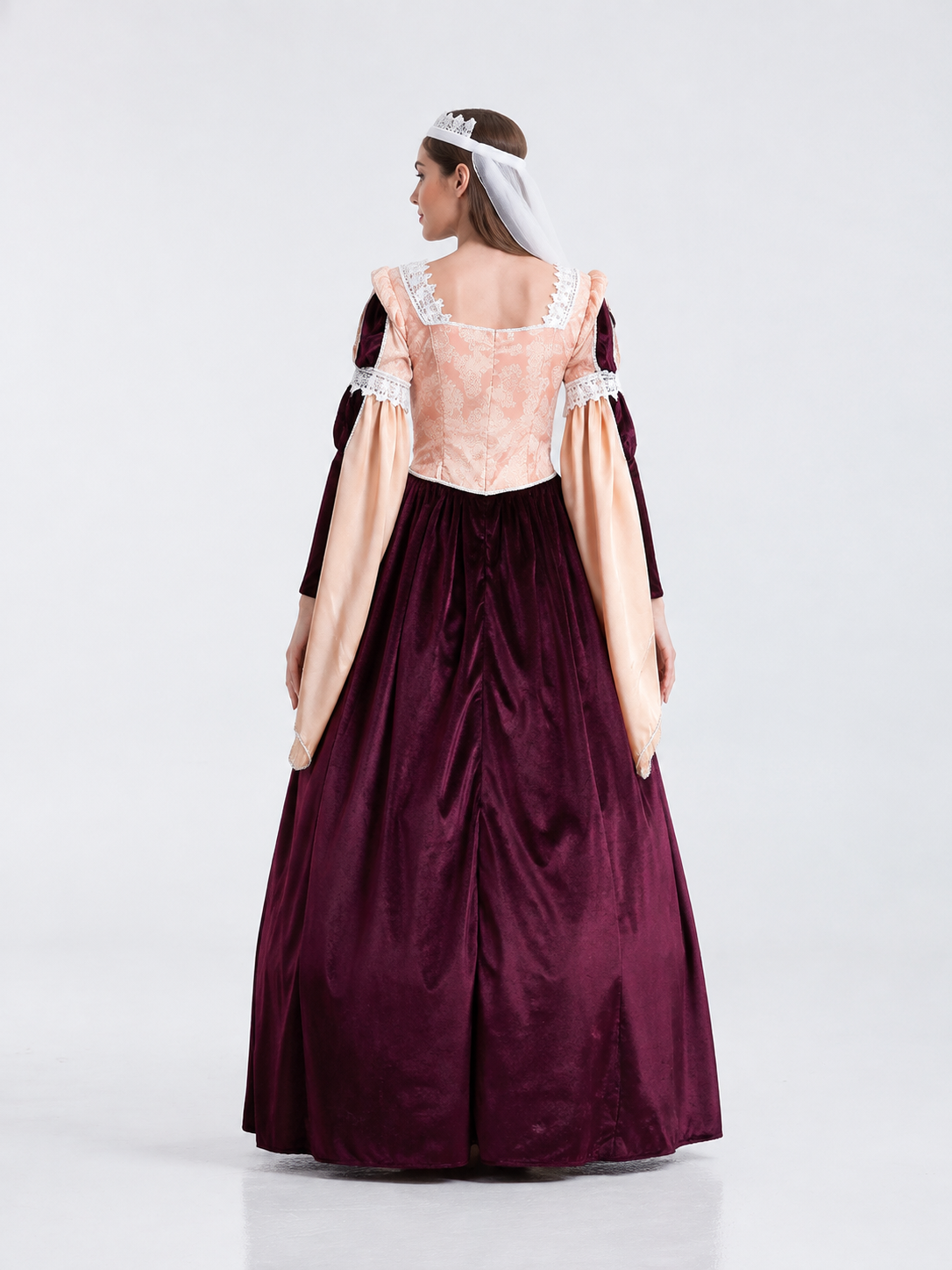 Medieval Court Dress 1647 for Cosplay back view