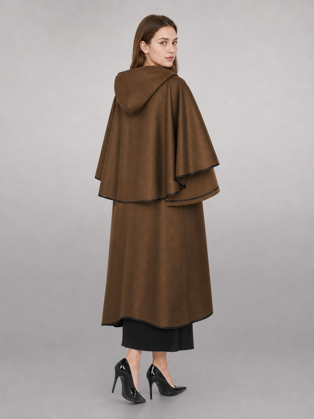 Brown Hooded Costume Cloak