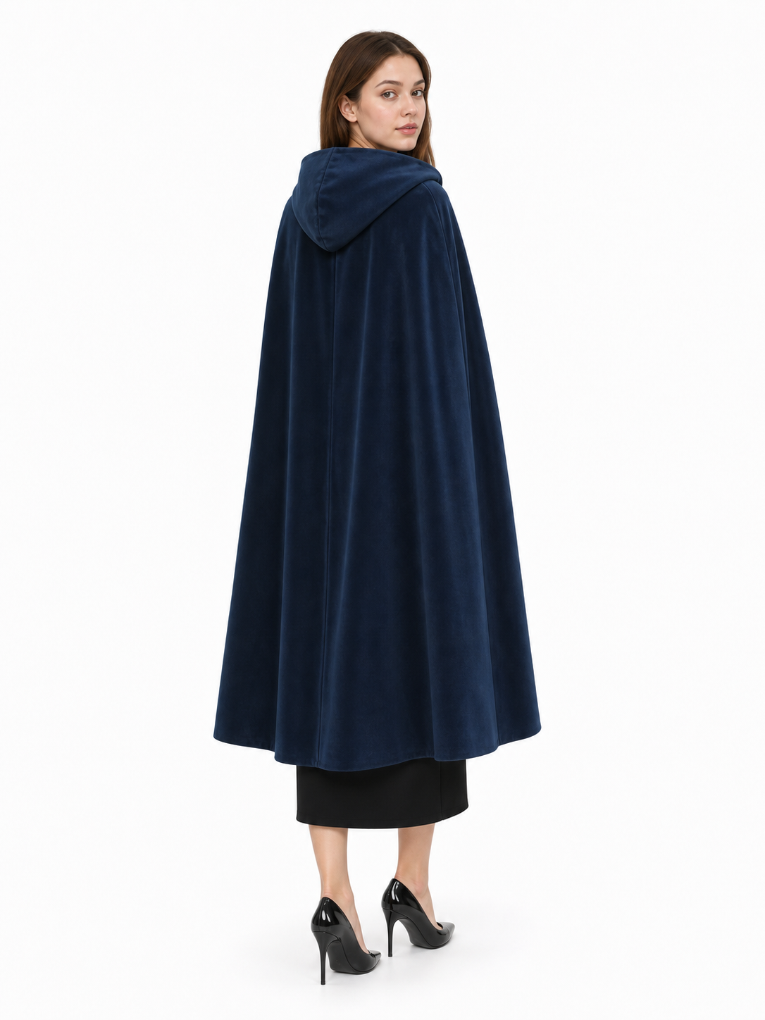 Dark Blue Hooded Costume Cloak