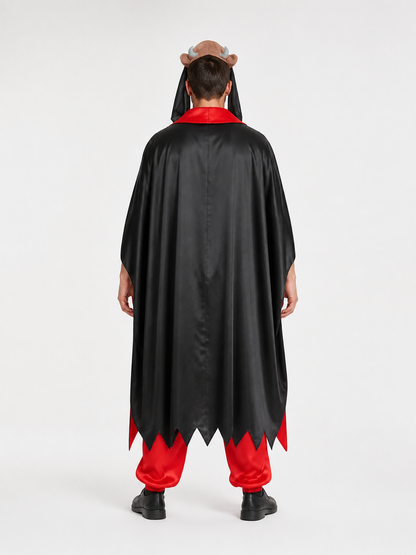 Zombie Costume with Cloak and Mask for Halloween back view