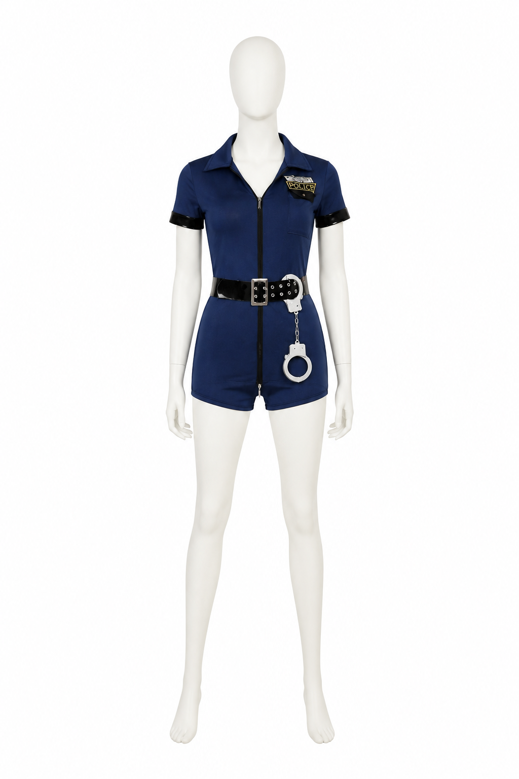 Police Jumpsuit with Cap and Handcuffs back view