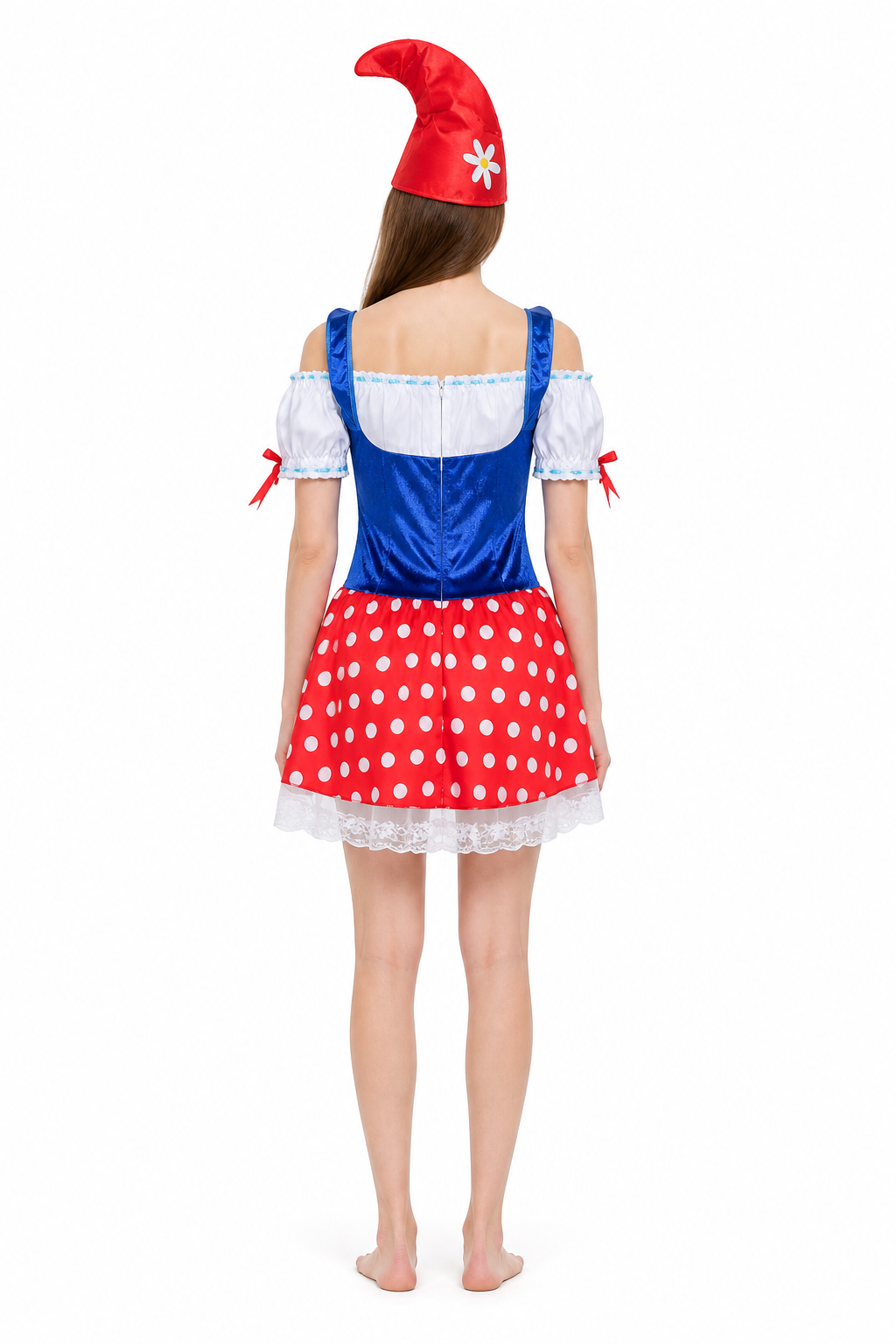 Oktoberfest Carnival Costume with Dress and Hat back view