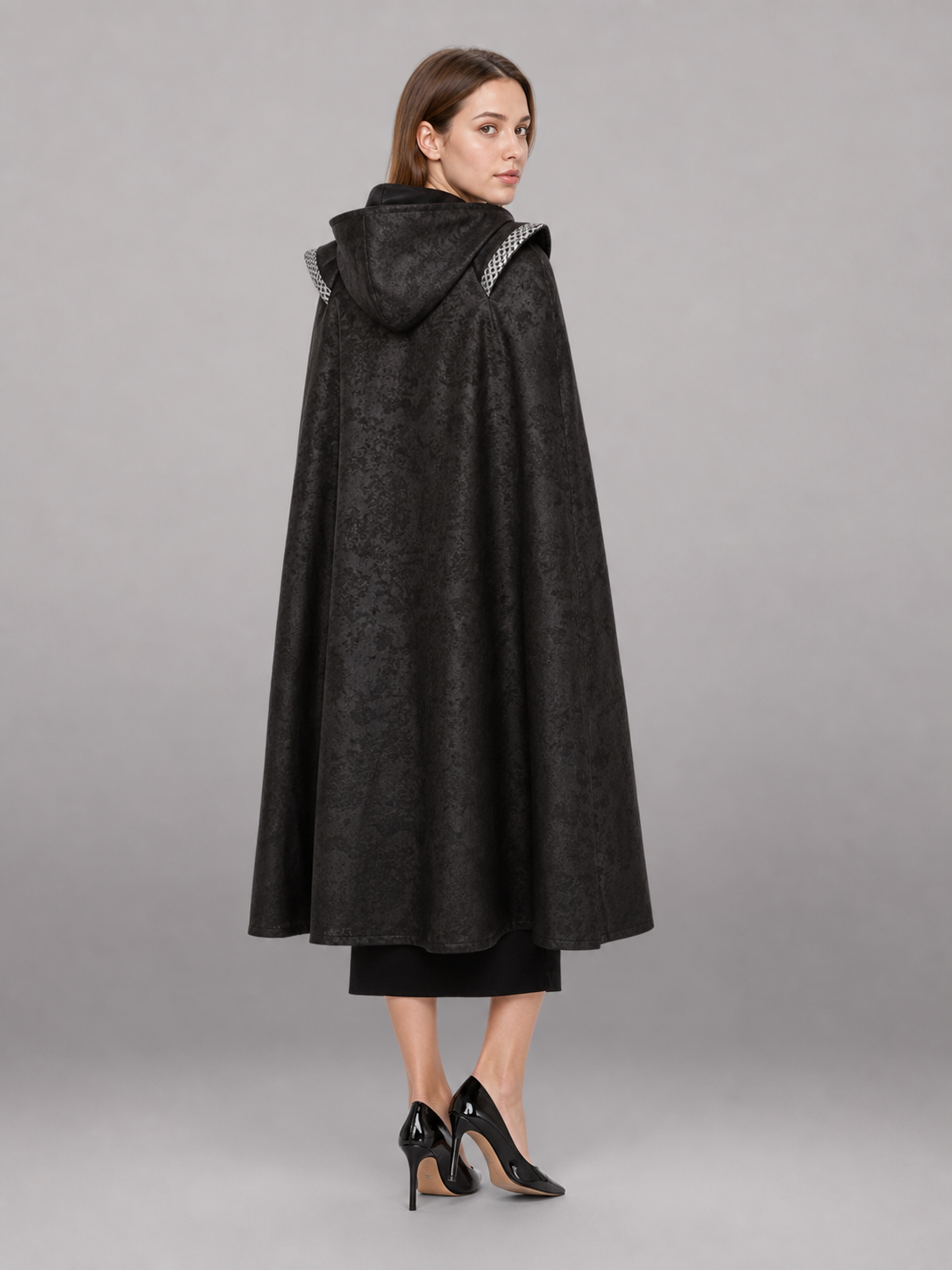 Black Hooded Costume Cape for Cosplay
