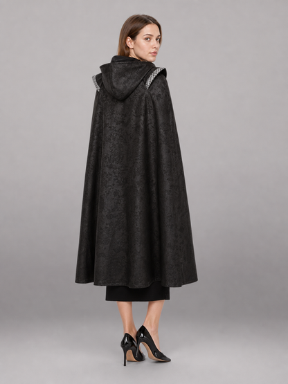 Black Hooded Costume Cape for Cosplay