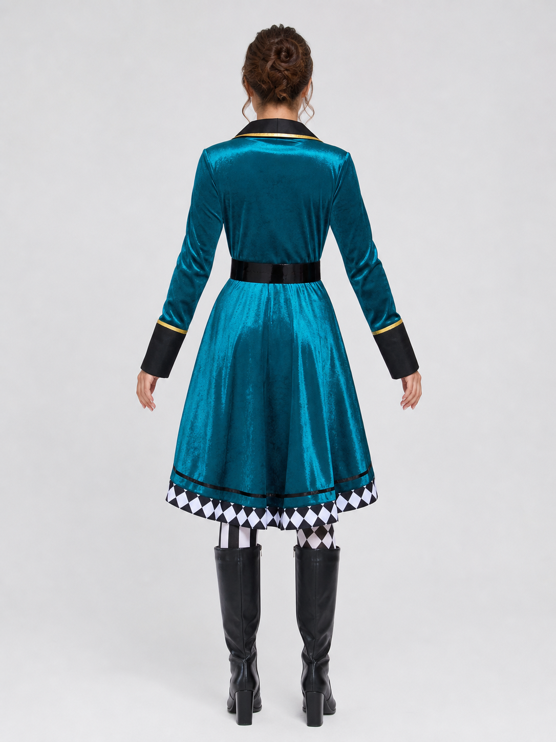 Stage Costume with an Asymmetrical Skirt and Top Hat