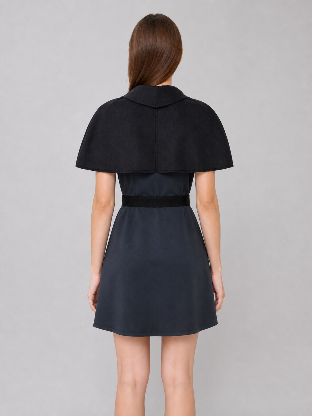 Amity Cosplay Dress with Capelet and Black Belt