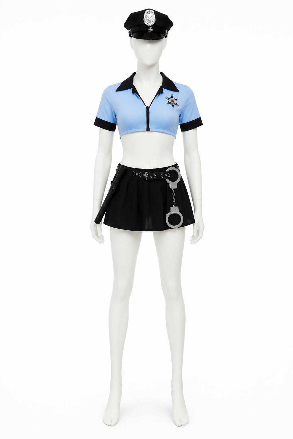 Police Cosplay Costume with Skirt and Peaked Cap