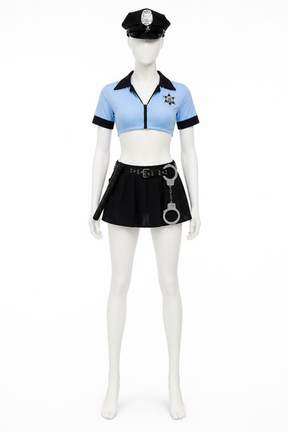Police Cosplay Costume with Skirt and Peaked Cap