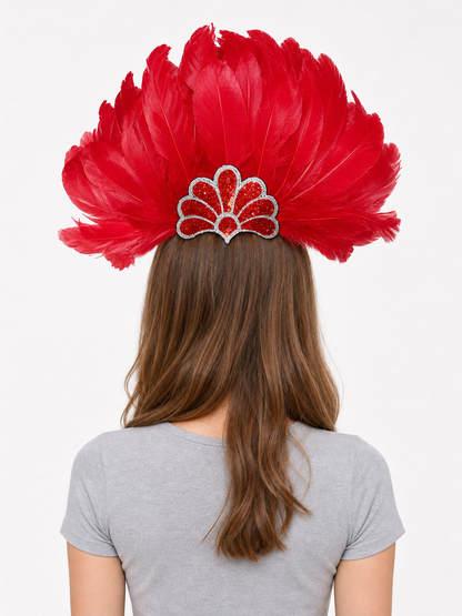 Carnival Headpiece with Red Feathers