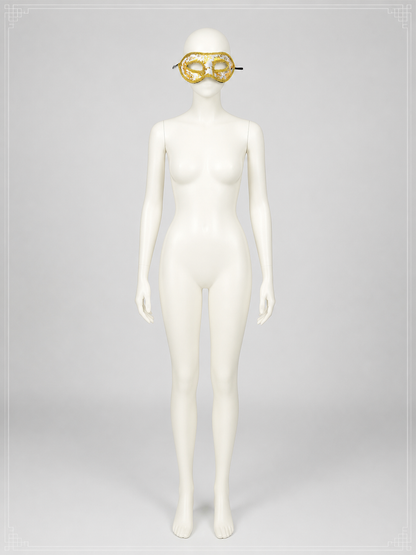 White and Gold Carnival Mask for Halloween and Cosplay back view