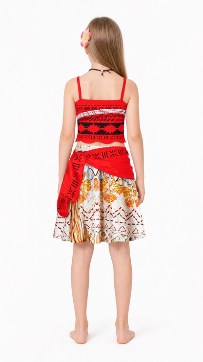 Moana Children's Carnival Costume with Accessories back view