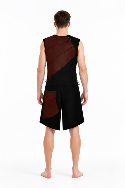 Sleeveless Dress with Asymmetrical Overlays back view