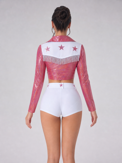 Stage Costume with Sparkly Top and Shorts