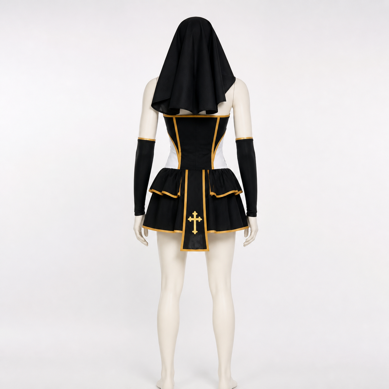 Clergyman Costume with Gold Cross back view